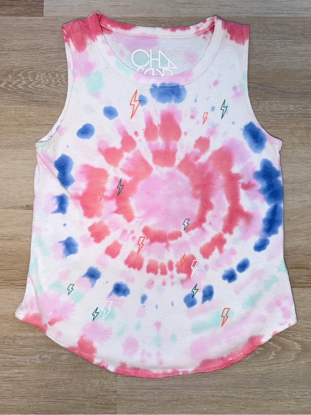 Chaser Girls Tie-Dye Lightening Bolt Tank Top